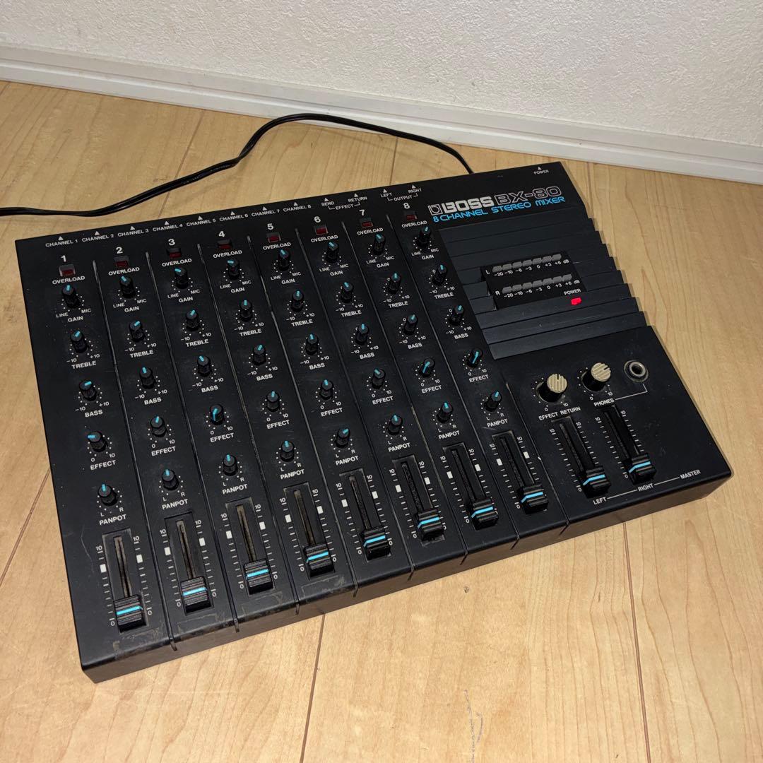 動作ok BOSS 8チャンネルステレオミキサー アナログミキサー BX-80