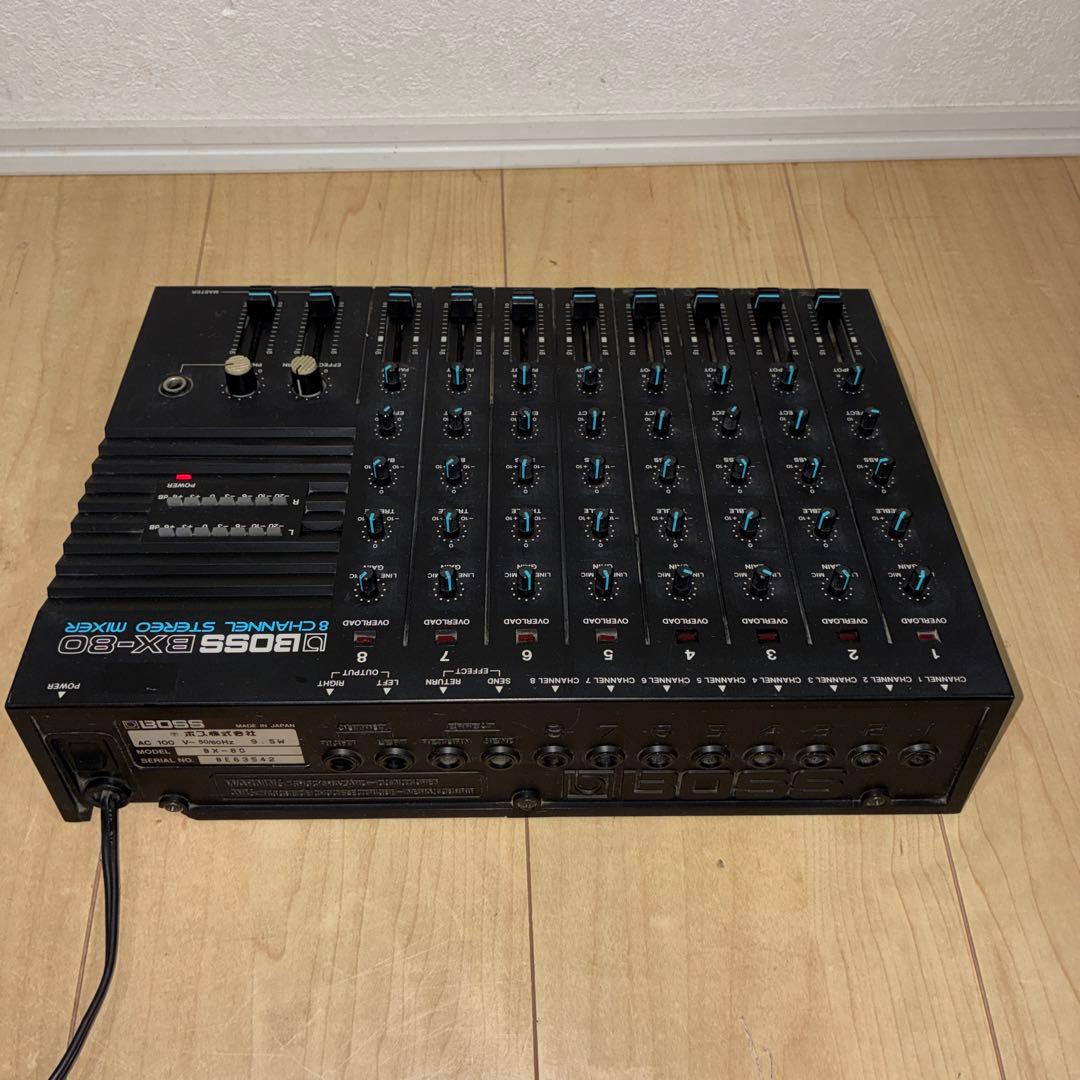 動作ok BOSS 8チャンネルステレオミキサー アナログミキサー BX-80