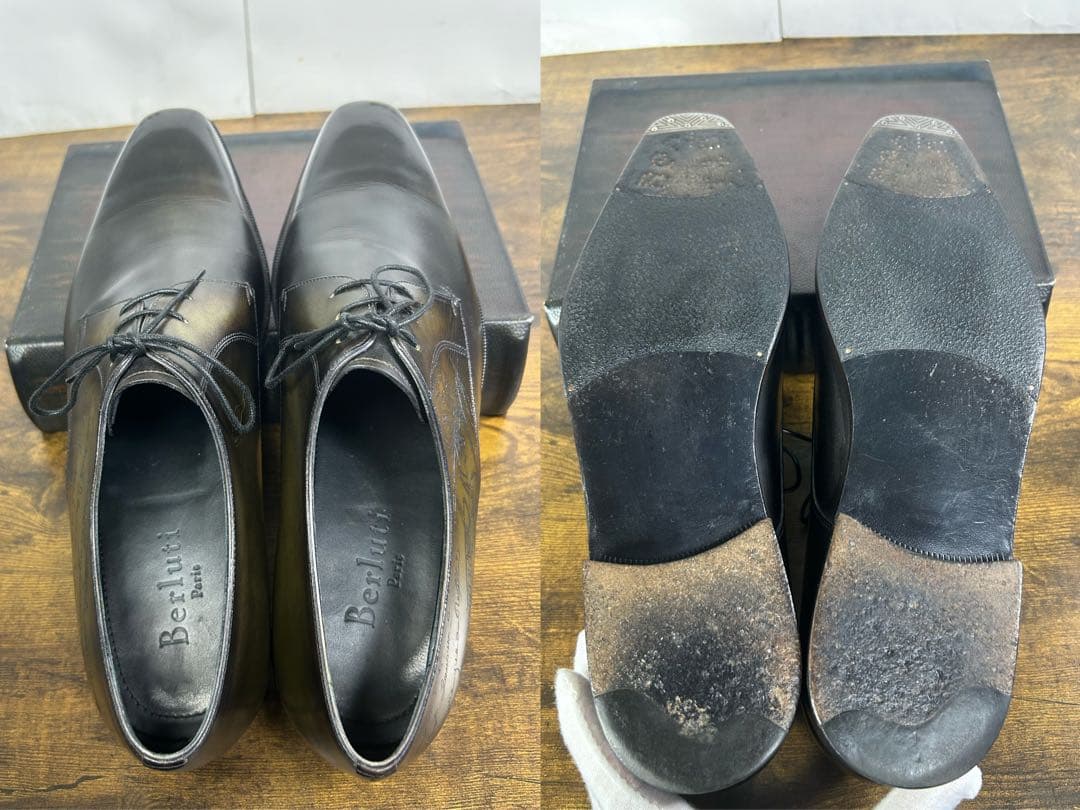 希少 付属品完備　Berluti デムジュール プレーントゥ レザーシューズ 8