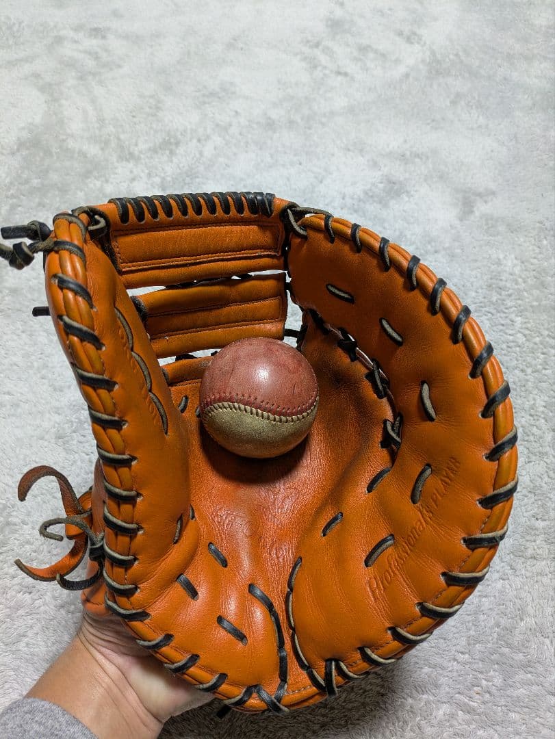 ハイゴールド 一般軟式用ファーストミット　オレンジ