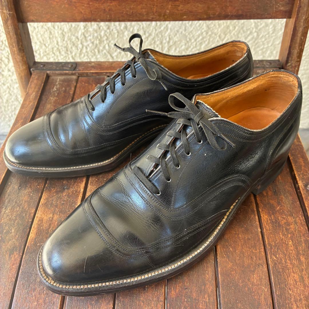 レア！50s〜60s Florsheim黒フローシャム革靴25cmレザーUSA