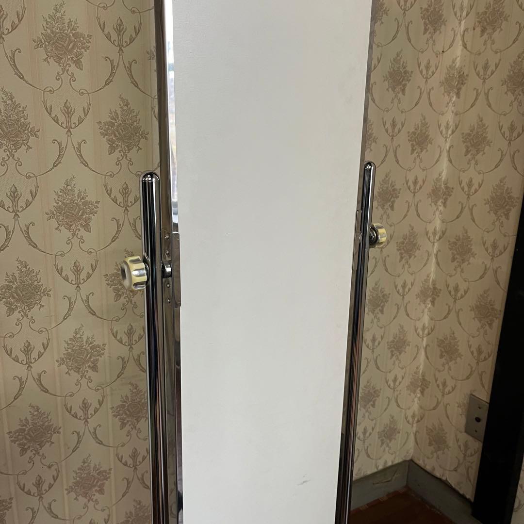 【インダストリアル】アイアンフレーム メタル キャスター付 ミラー 全身鏡 姿見