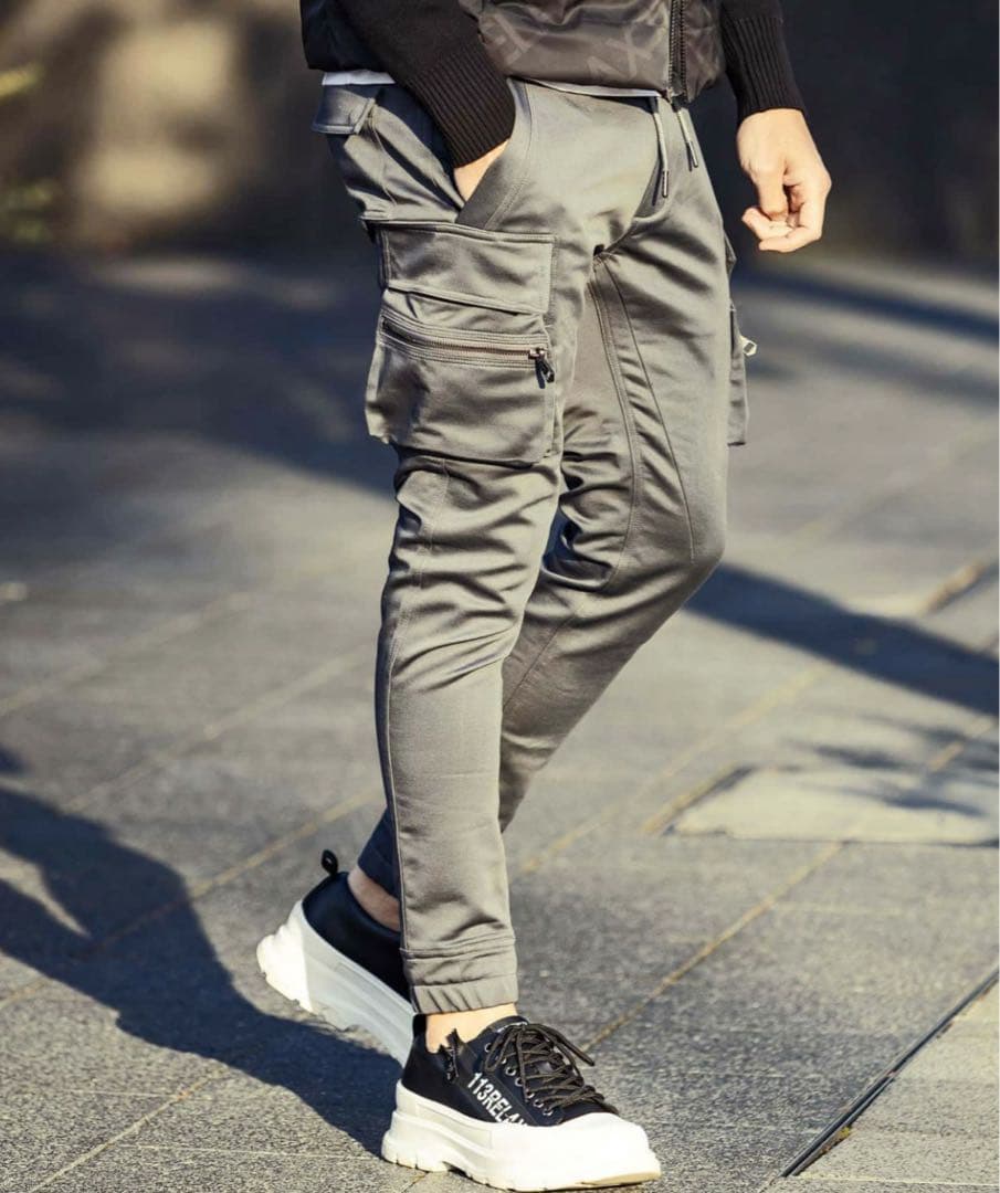 1PIU1UGUALE3 RELAXスリムシルエット カーゴパンツ グレー S