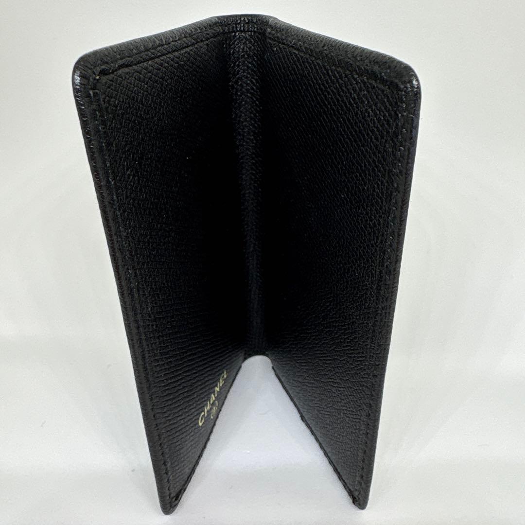 国内正規品CHANELココマークカードケース名刺二つ折りブラックゴールド金具