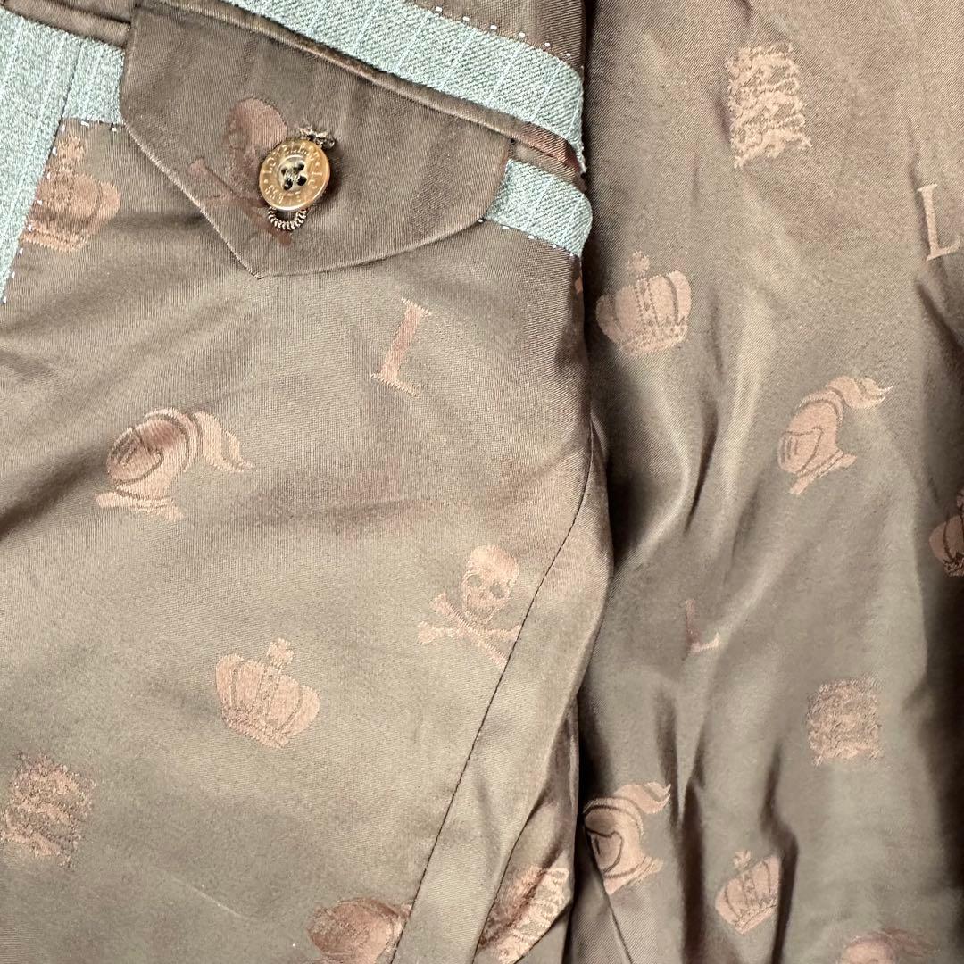 ラブレス LOVELESS スーツ ストライプ グレー 50 日本製 羊毛