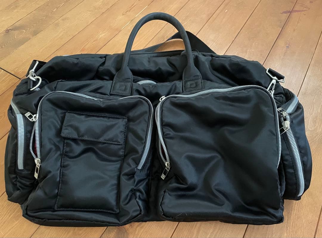 ONOFFゴルフブラックナイロンボストンバッグ