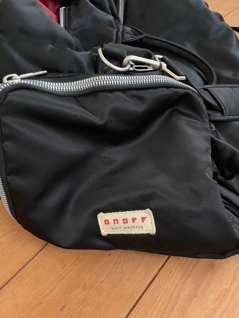 ONOFFゴルフブラックナイロンボストンバッグ