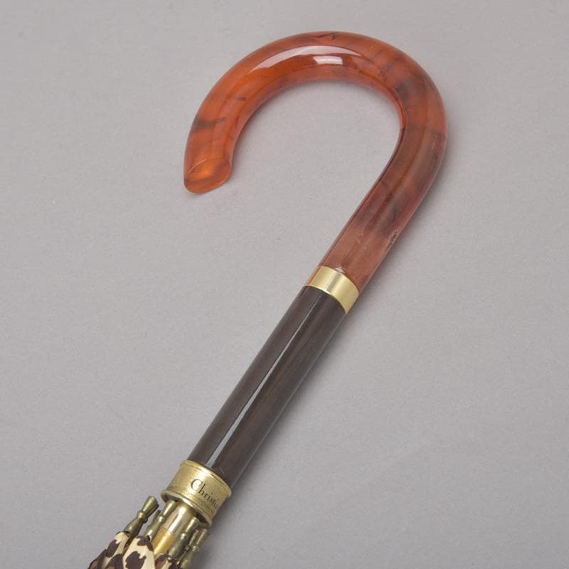 クリスチャン・ディオール◇長傘 パンサー 額縁 ゴールド ブラック 全長92cm