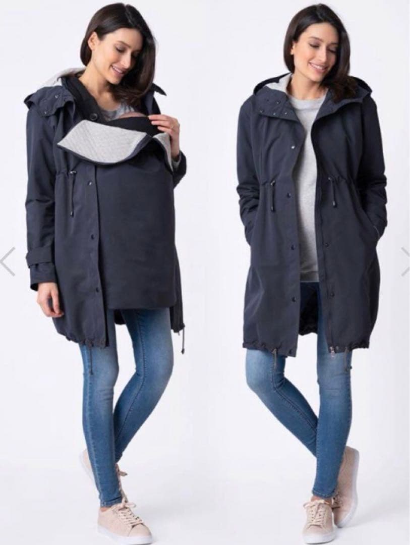 美品 Seraphine ミッドウェイトマタニティベビーコート ネイビー