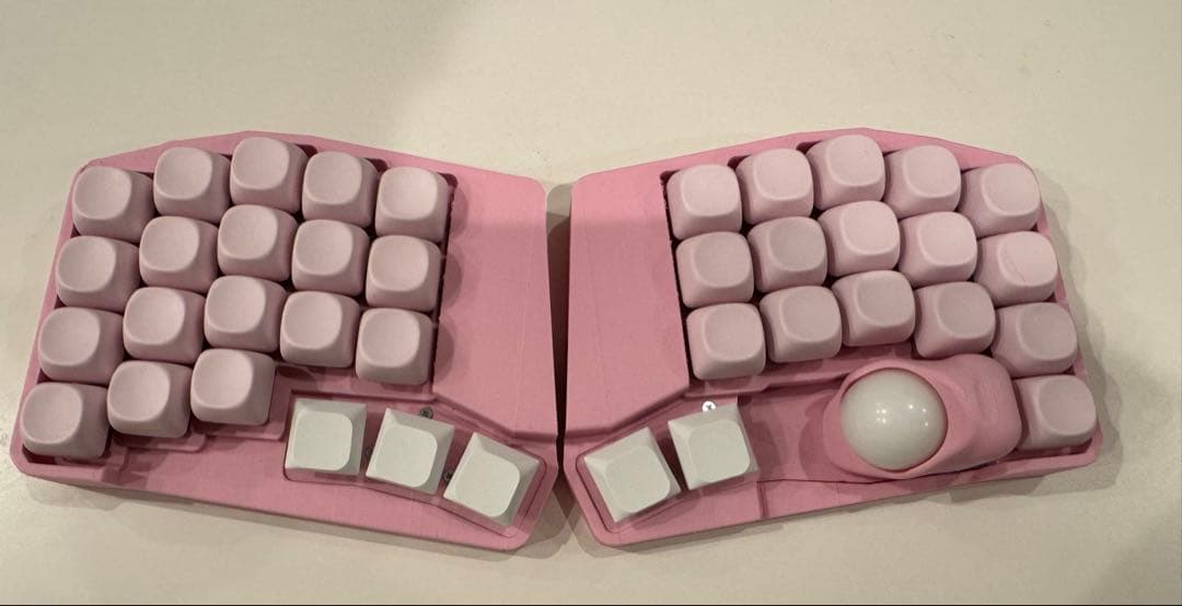 や*と様 【新品】keyball39 ピンク　フルフェイスケース　完成品 付属品