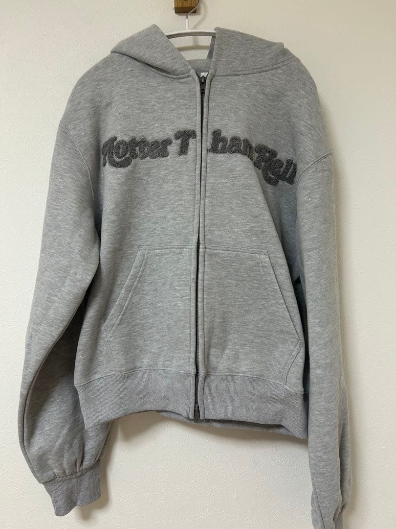 トップス HTH glitter heart logo zip hoodie