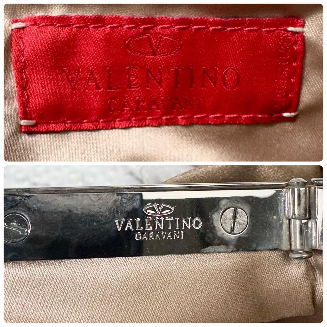 極美品◎ ヴァレンティノガラヴァーニ　パーティーバッグ　サテン生地　花柄刺繍