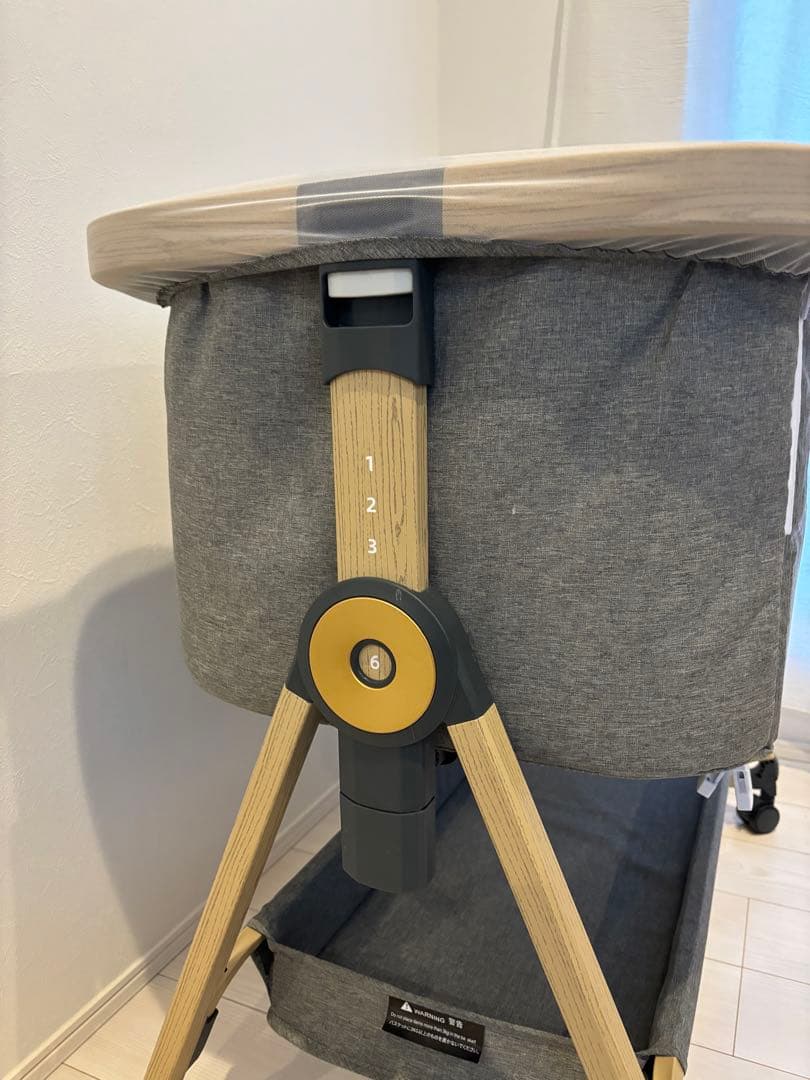 HZDMJ ベビーベッド グレー 折りたたみ　蚊帳付き