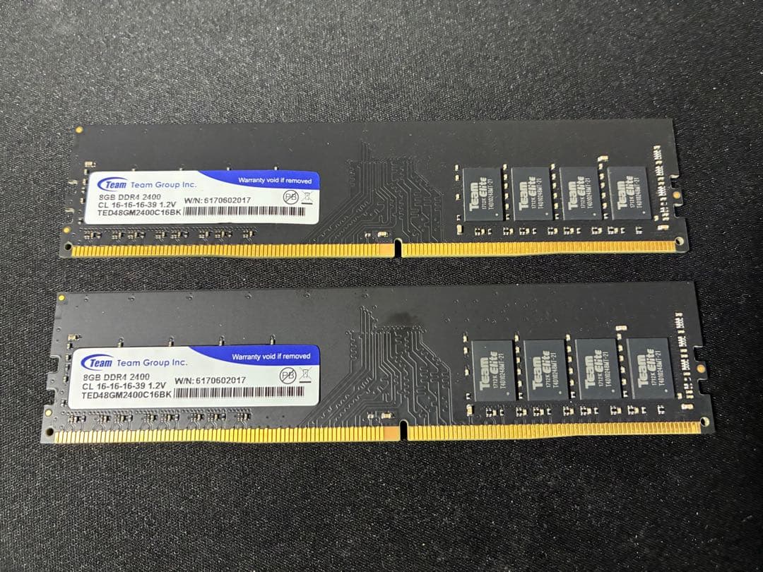 Team 8GB DDR4 2400メモリ CL 16-16-16-39