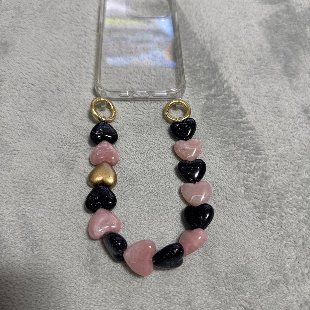 Kiko【LOUVINI】 ハンドストラップBLACK-PINK