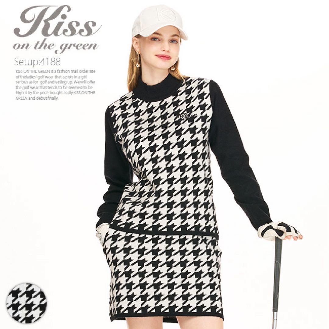 ゴルフウェア レディース キスオンザグリーン セットアップ 千鳥格子柄