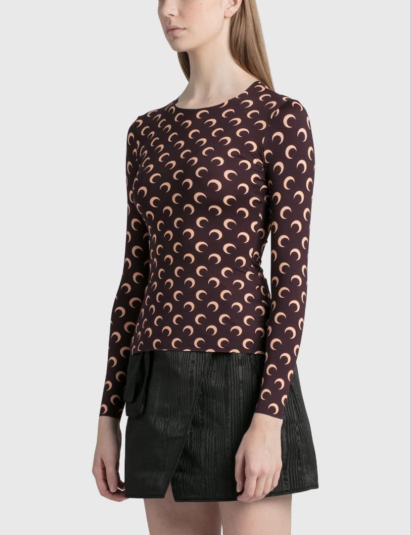 MARINE SERRE マリーンセル secondskin 長袖 ブラウン