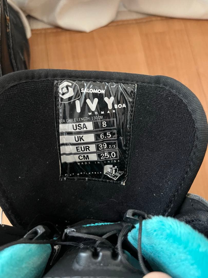 SALOMON サロモン 25cm IVY 女性用 黒 水色　BOA