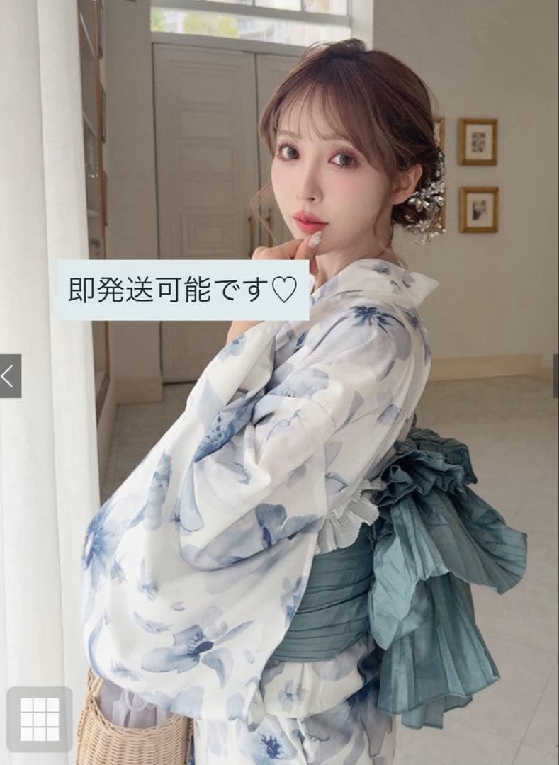 【即発送可能】3点セット2Way水彩花柄浴衣セット[fy027]