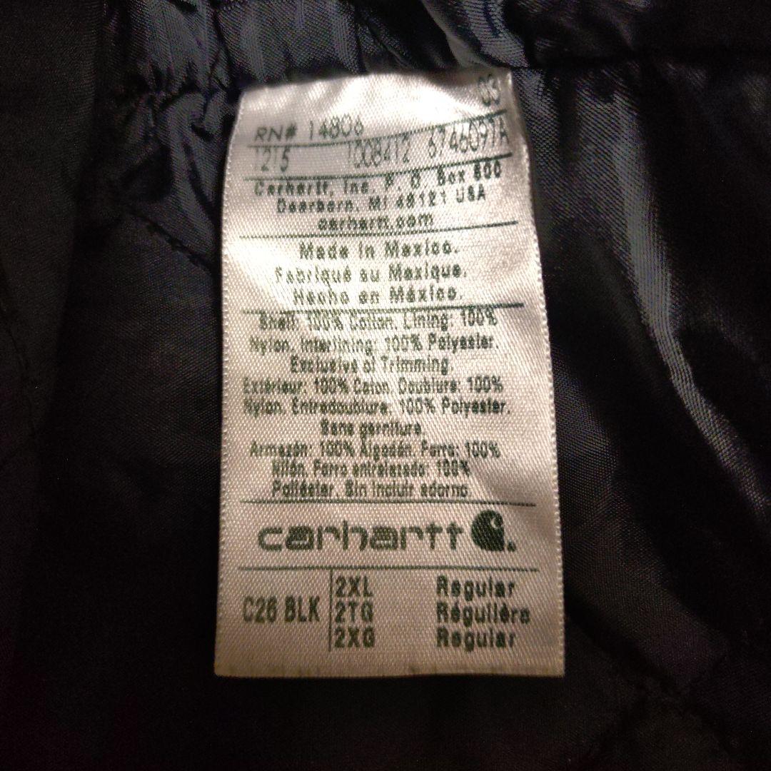 【カーハート】【2XLサイズ】【トラディショナルジャケット】【ブラック】フェード