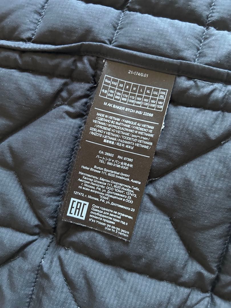 Burton [aK] ライトダウン ジャケット　M サイズ　バートン　ak