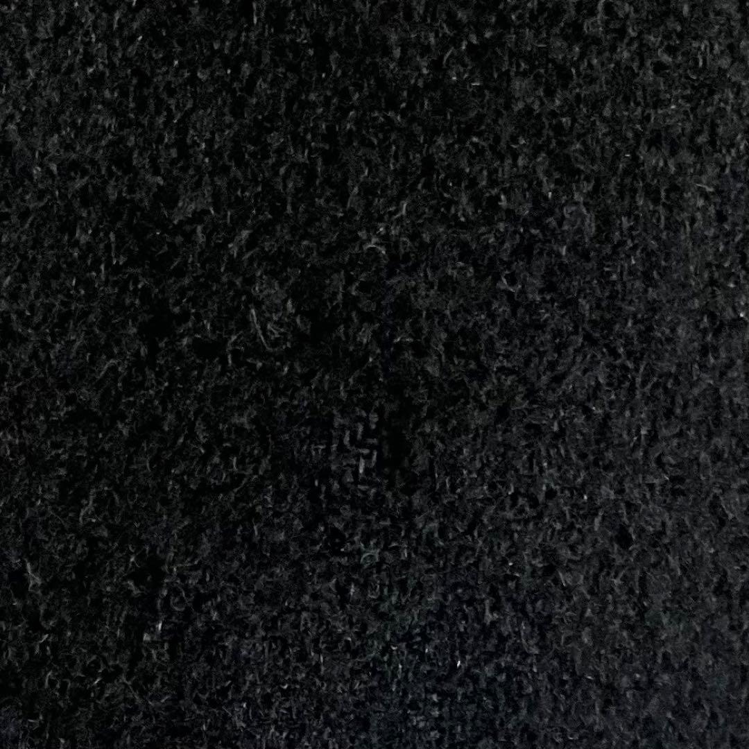 伊太利屋　イタリヤ ファーウールコート　毛皮 ブラック　大きめサイズ11 黒