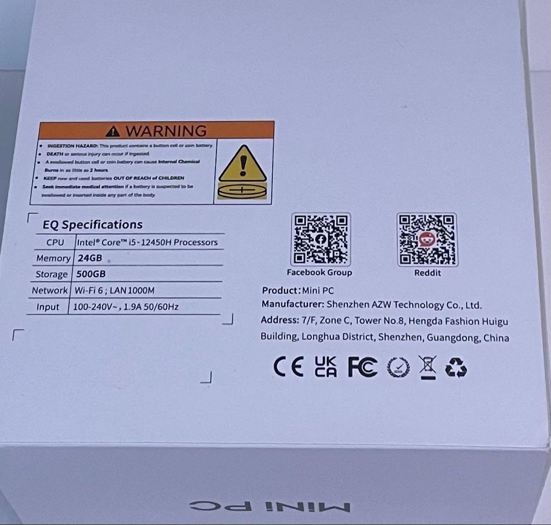 Beelink EQi12 Mini PC i5 12450H ジャンク