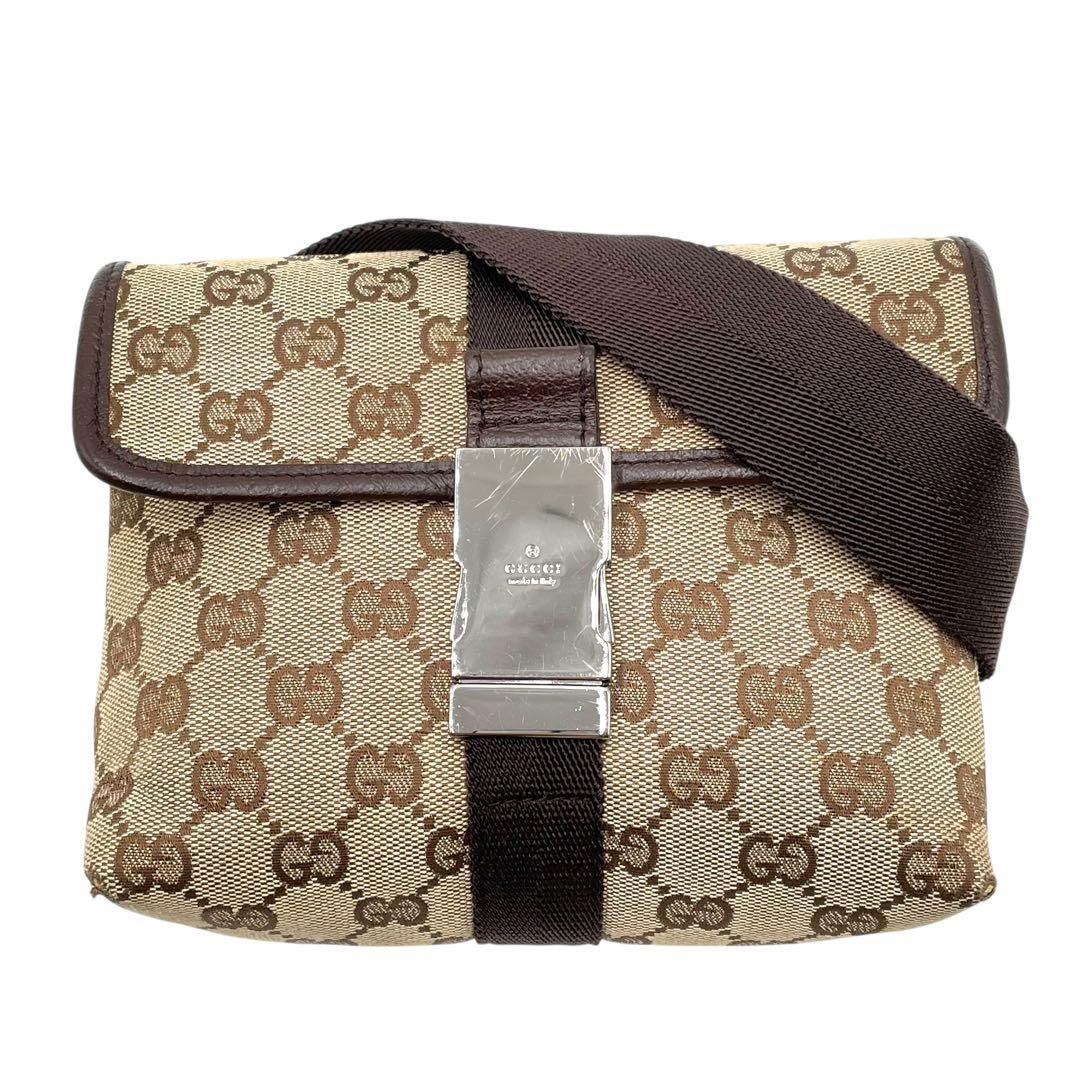 美品✨GUCCI グッチ GGキャンバス ウエストポーチボディバッグ