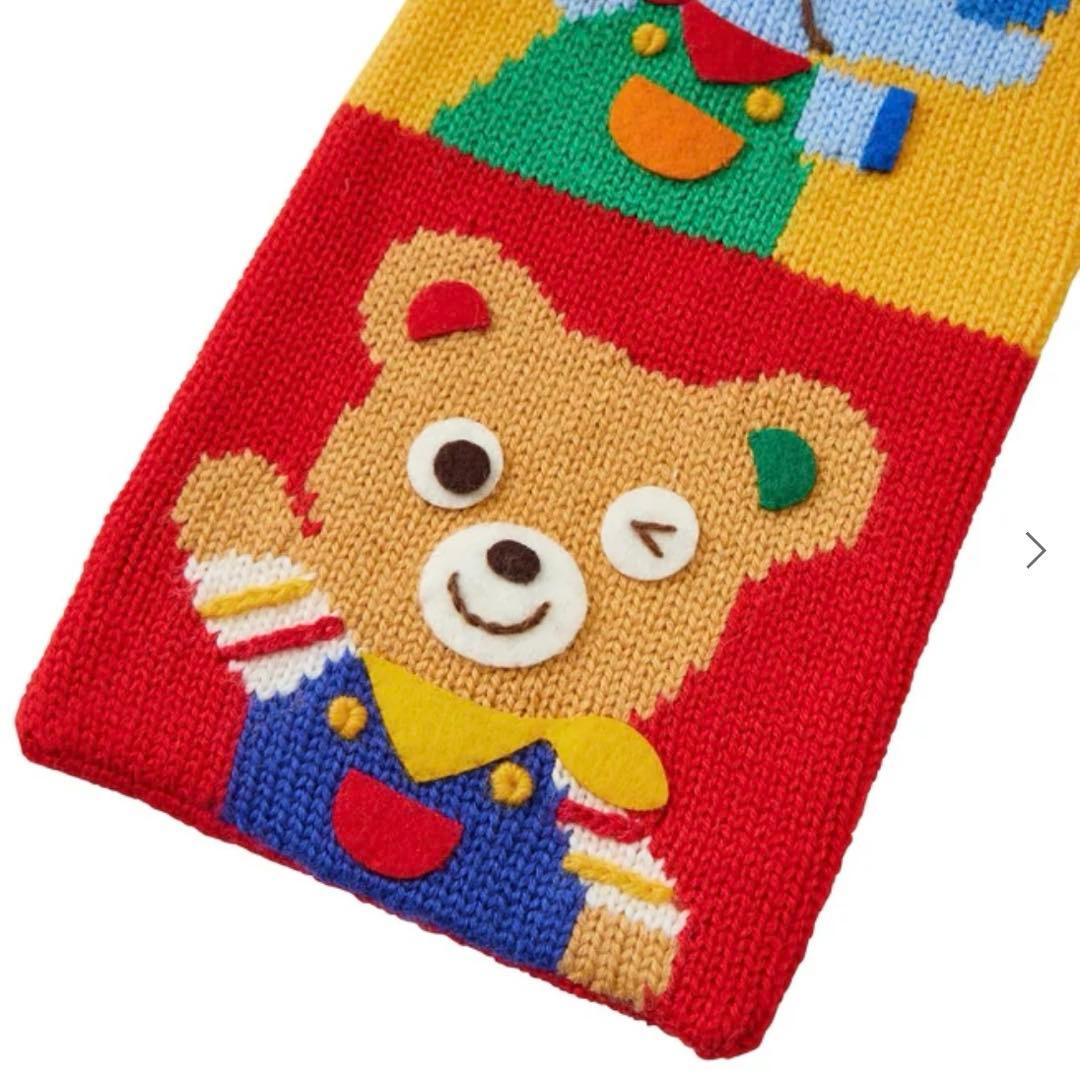 MIKIHOUSE可愛すぎるミキハウス 動物柄ニットマフラー ホリデーシリーズ