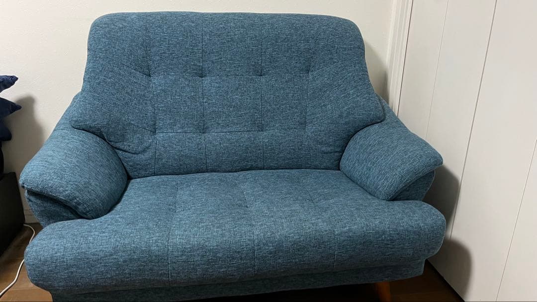 【4/4処分予定】NOCE 2人がけ　ソファ　HY2766 ブルー　ハイバック