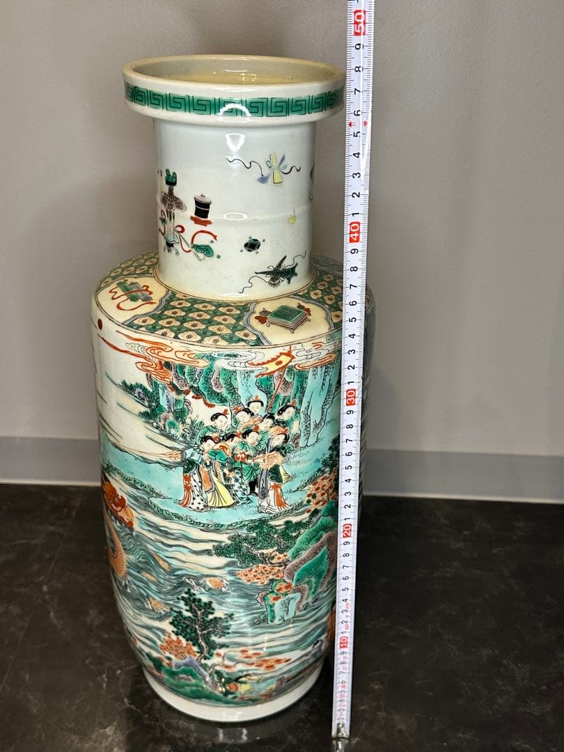 希少品！中国大清康熙年製款 龍舟図大花瓶 珍品 古美術 花器 置物 コレクション