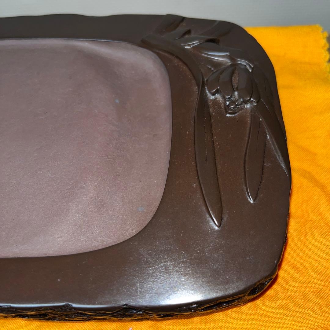 ⭕️赤間硯　蘭文研　伝統工芸士　下井唯石　新品美品　1.2kg超　共桐箱