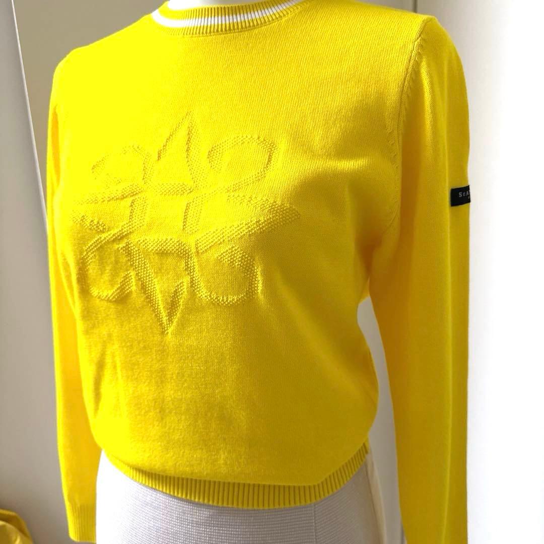 再お値下げ★St ANDREWSセントアンドリュース☆イエロークルーネックニット