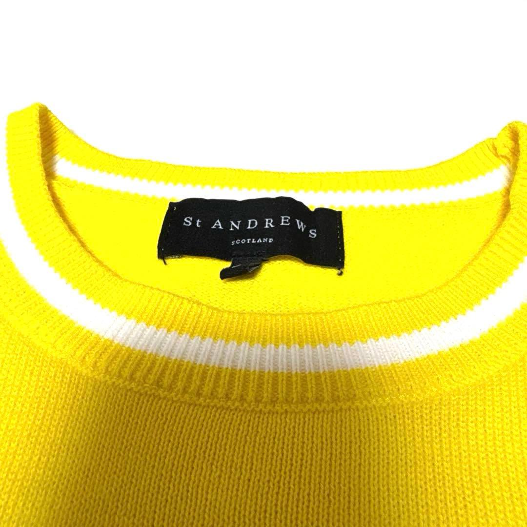 再お値下げ★St ANDREWSセントアンドリュース☆イエロークルーネックニット
