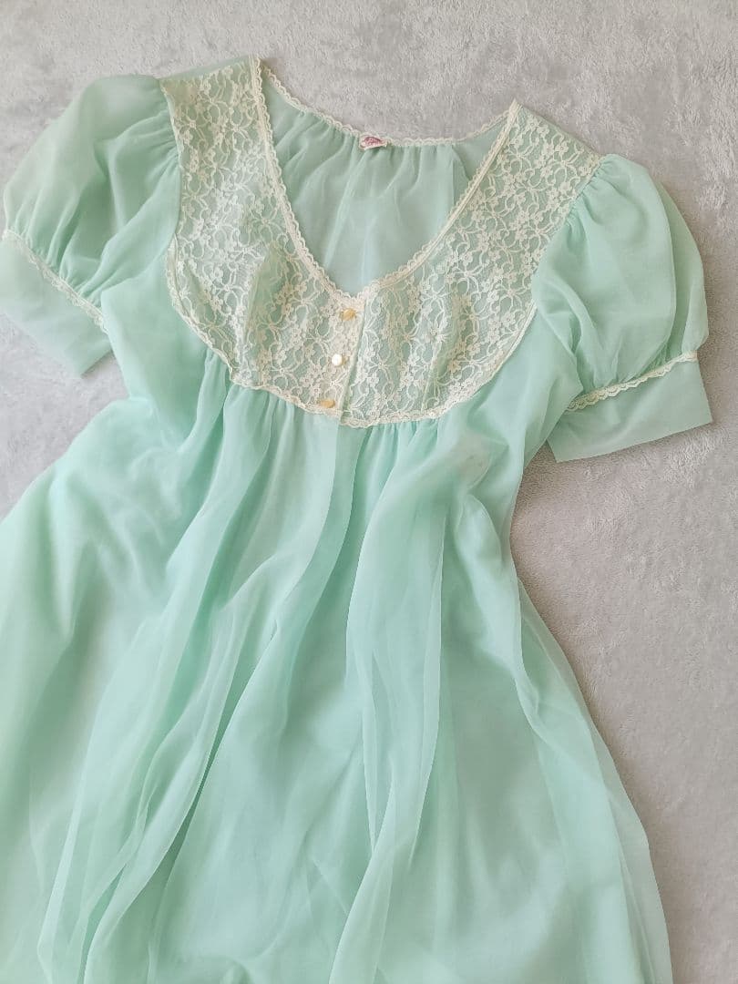 カナダヴィンテージ 70年代ユニオンメイドランジェリードレス ガウン ネグリジェ