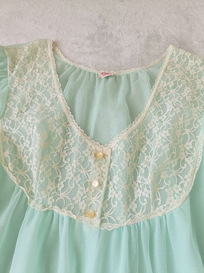 カナダヴィンテージ 70年代ユニオンメイドランジェリードレス ガウン ネグリジェ