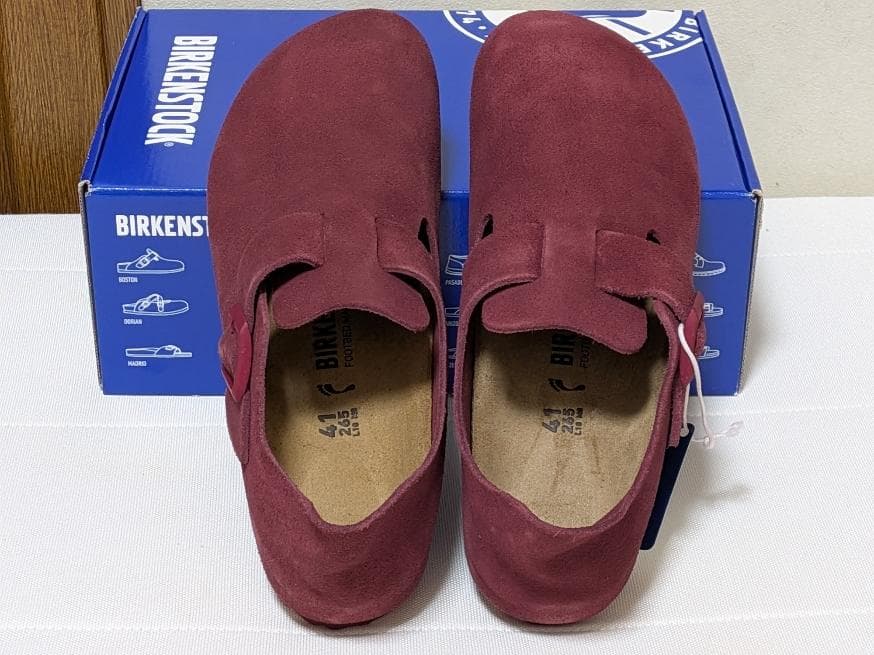 新品ビルケンシュトックLONDONマルーン スエードレザーシューズ41サイズ