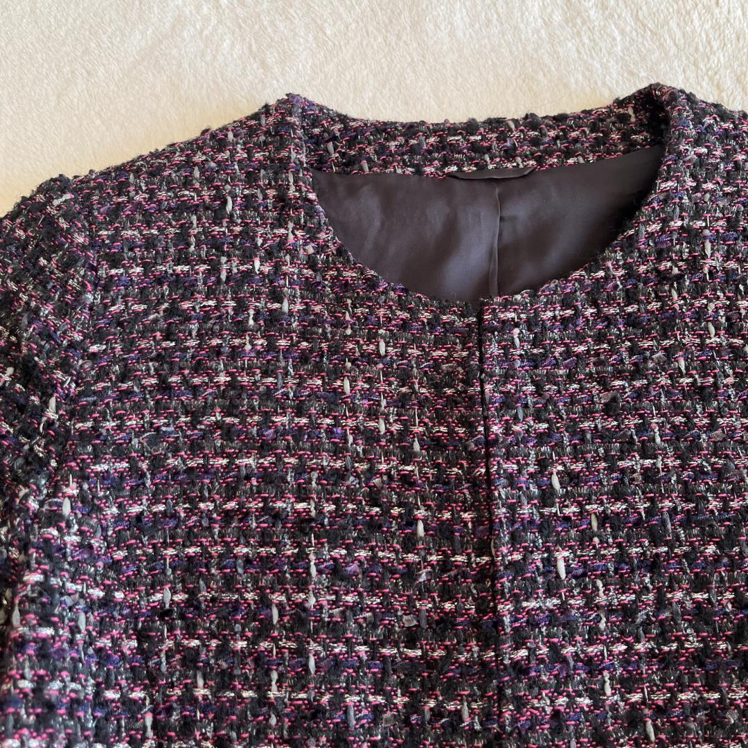 【ANAYI】華やかセットアップ　ノーカラージャケット３６＆フレアスカート７