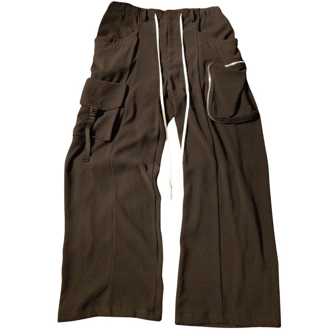 bajra トリアセテート ワイドカーゴパンツ 黒 サイズ③