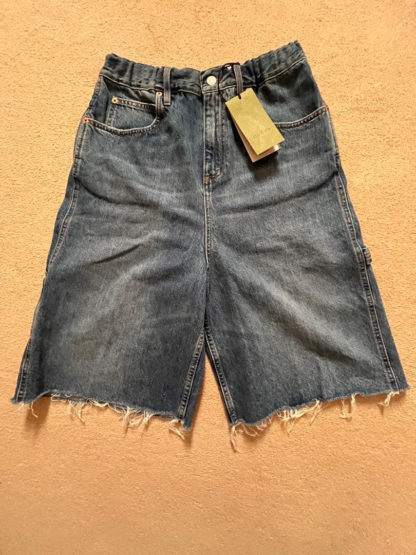 新品タグ付！グッチGUCCI★スクエアラインストーンデニムパンツ26