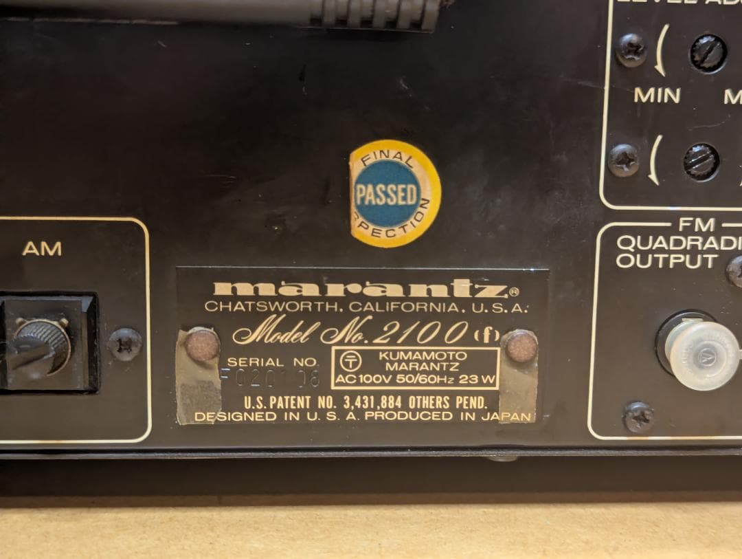 【ランプ交換・清掃済】Marantz Model 2100 チューナー 動作品