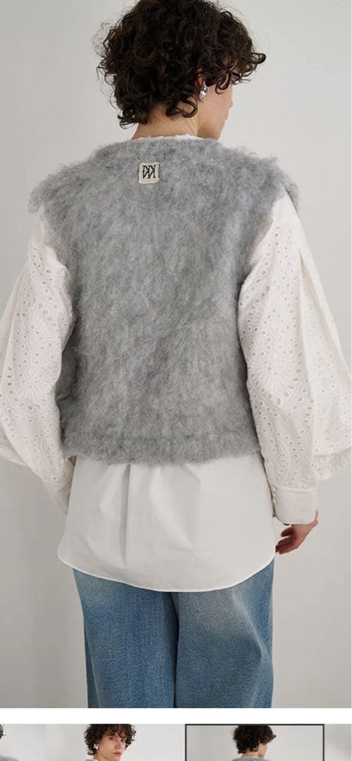 yenn イエン　FLUFFY VEST ベスト　グレー新品