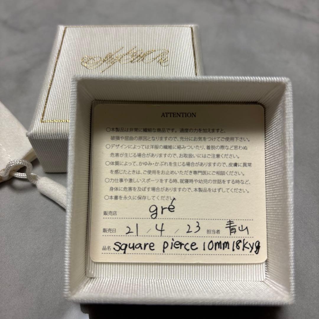 shihara ゴールド スクエアピアス