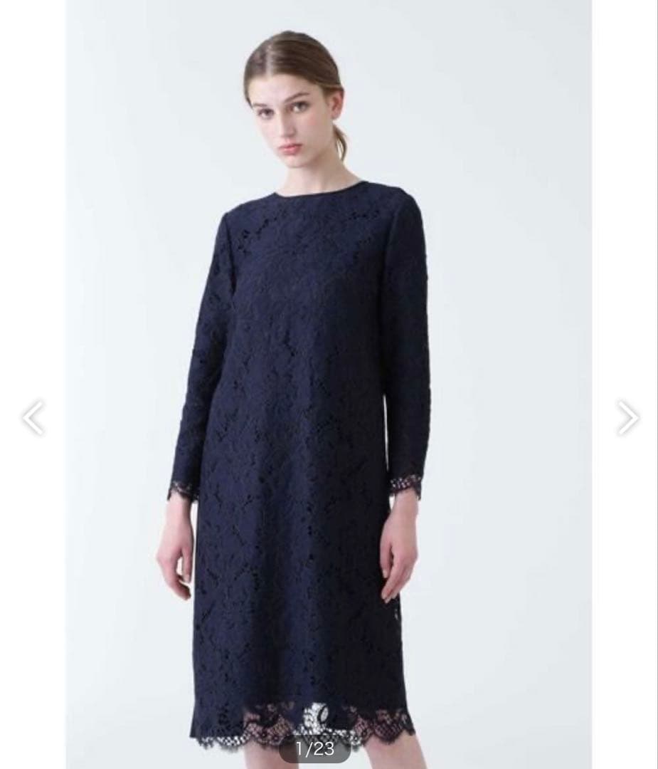 未使用に近い　ADORE アドーア　コードフルールレースバックプリーツワンピース