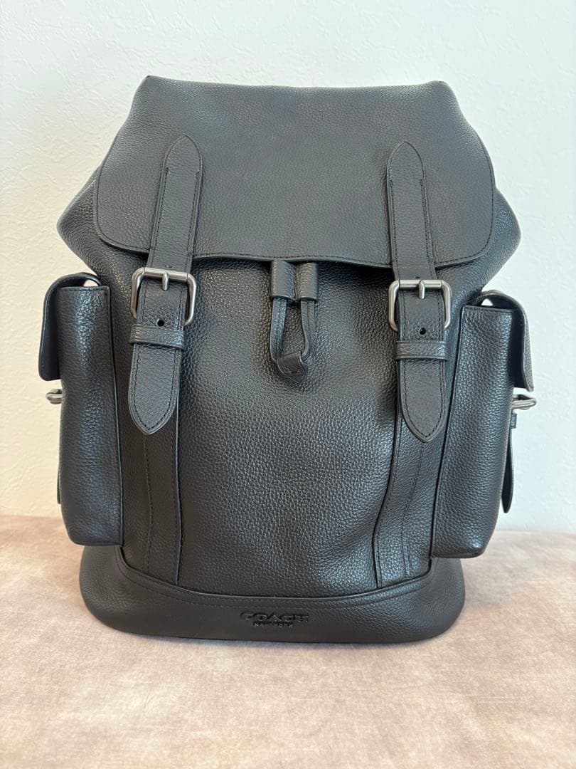 【COACH】 ハドソン バックパック シボ革 大容量 A4 黒