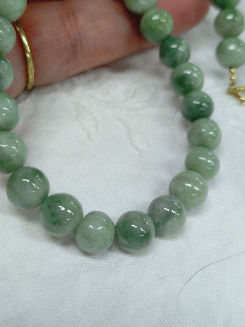 k18 翡翠ネックレス 天然石ネックレス ジェダイト 硬玉