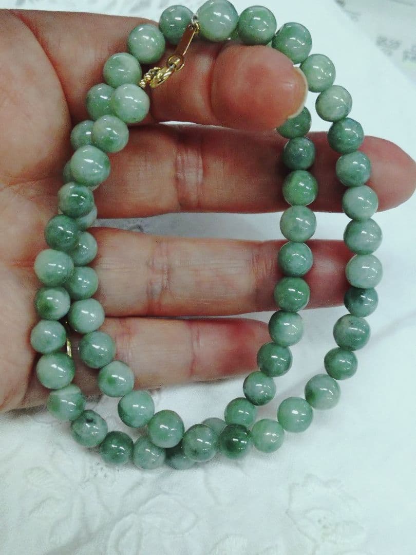 k18 翡翠ネックレス 天然石ネックレス ジェダイト 硬玉