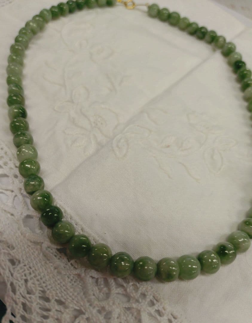 k18 翡翠ネックレス 天然石ネックレス ジェダイト 硬玉