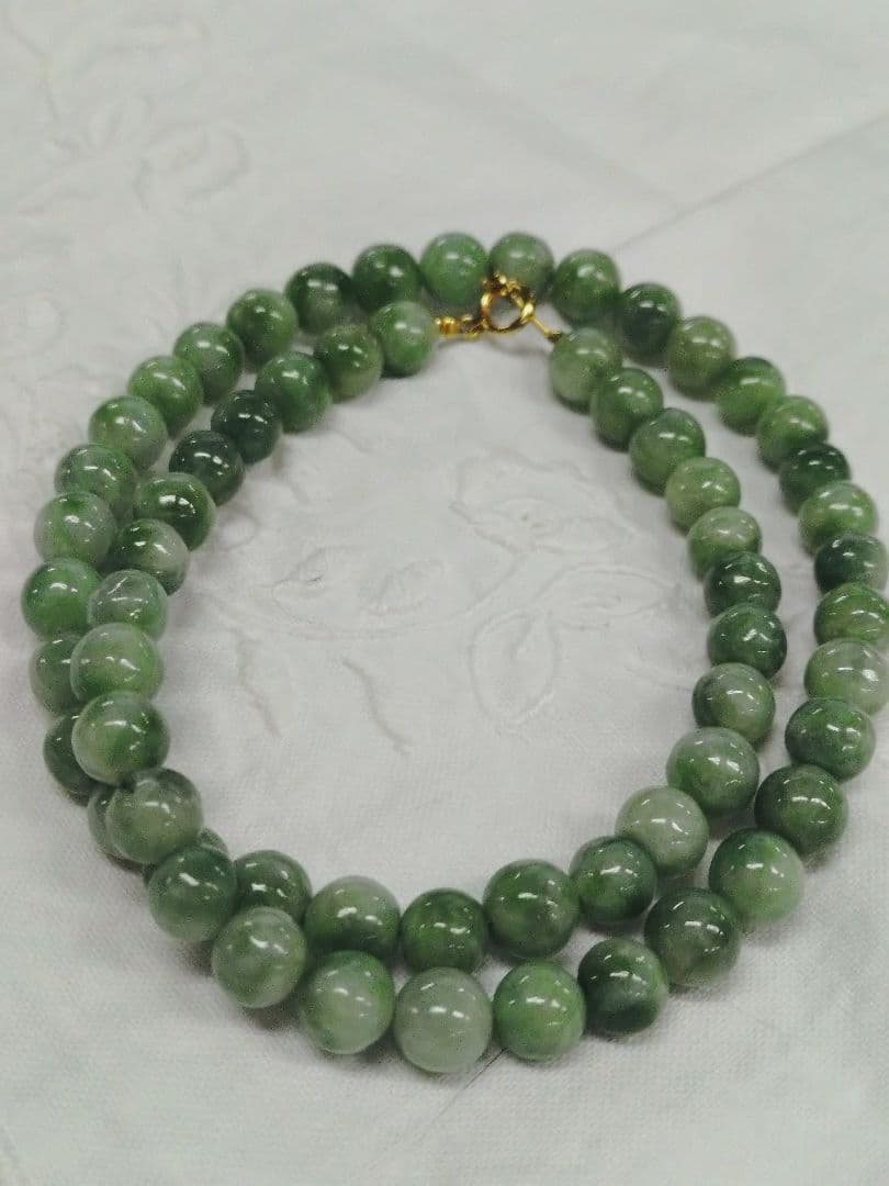 k18 翡翠ネックレス 天然石ネックレス ジェダイト 硬玉