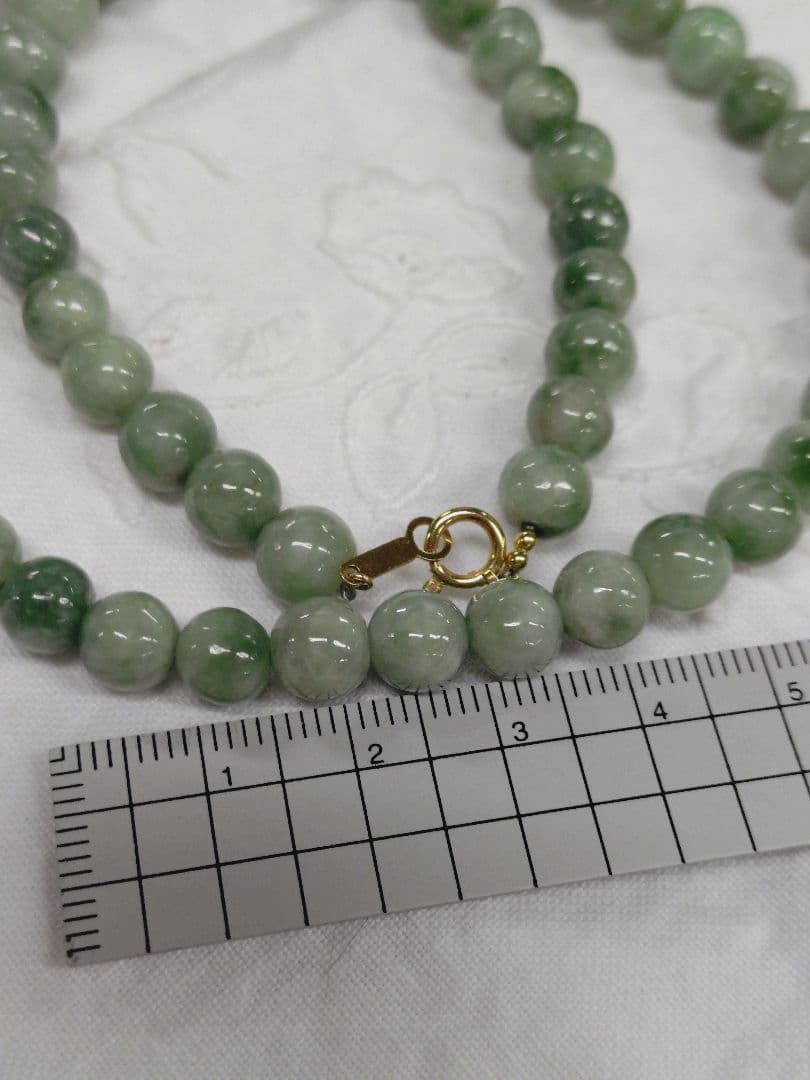 k18 翡翠ネックレス 天然石ネックレス ジェダイト 硬玉